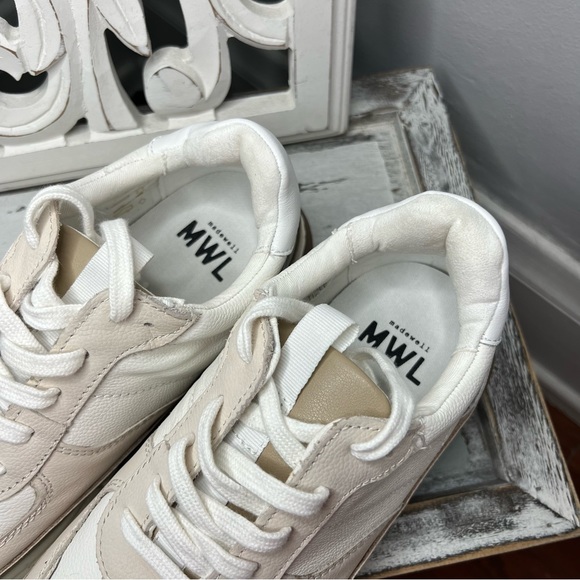 Madewell Kickoff Trainer Sneakers Size 9 Leather Antique Cream Multi NWOT - Picture 11 of 14